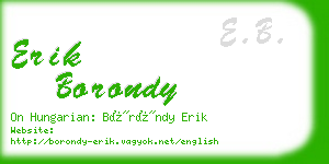 erik borondy business card